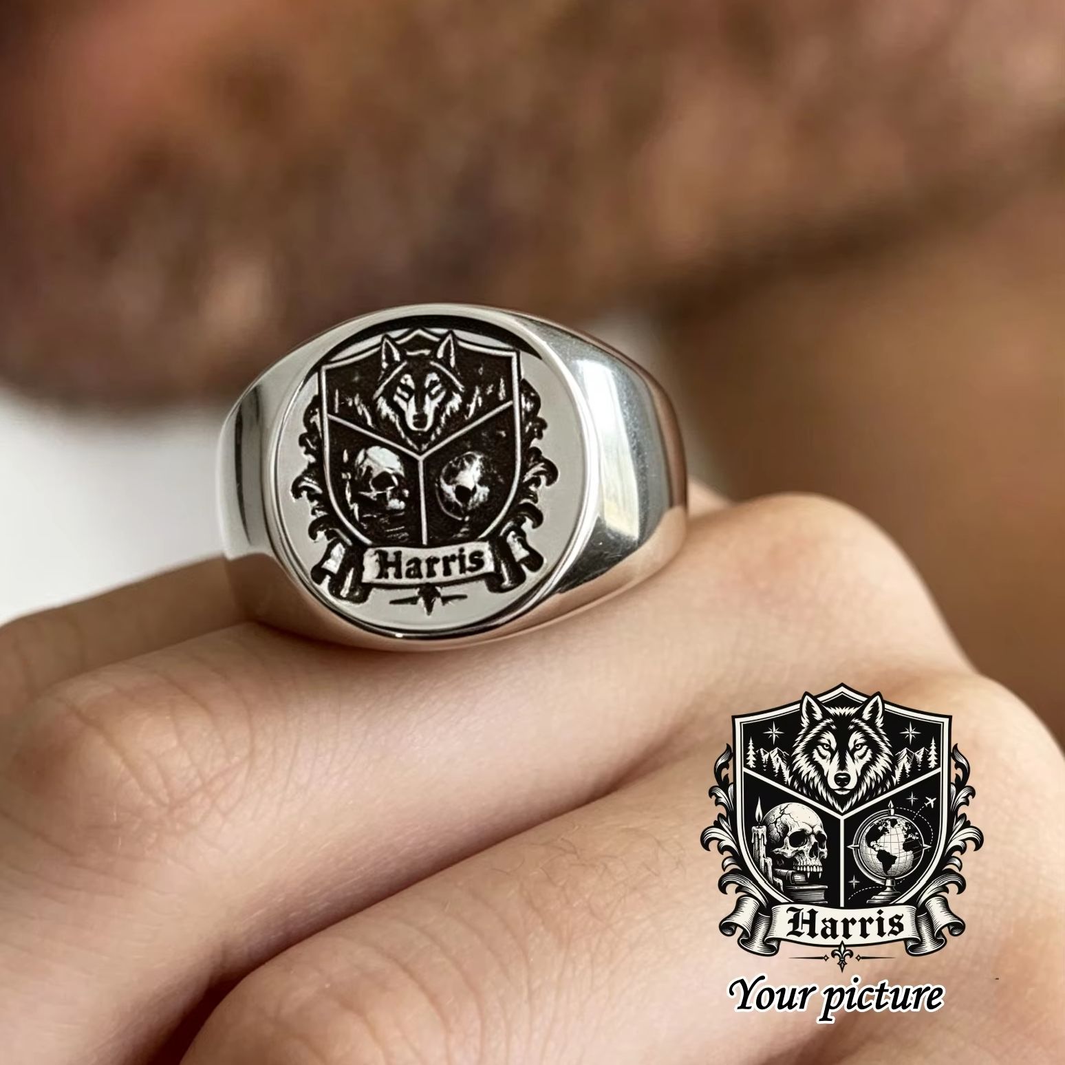 แหวนสลักลายตามสั่ง ดีไซน์ทันสม - Initial Ring Custom บทวิจารณ์และราคา