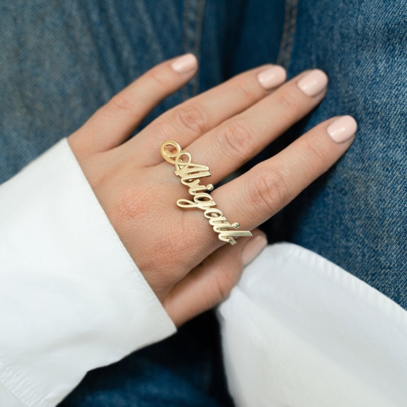 ปรับแต่งสแตนเลสสองนิ้วแหวนเงิน - Initial Ring Custom บทวิจารณ์และราคา